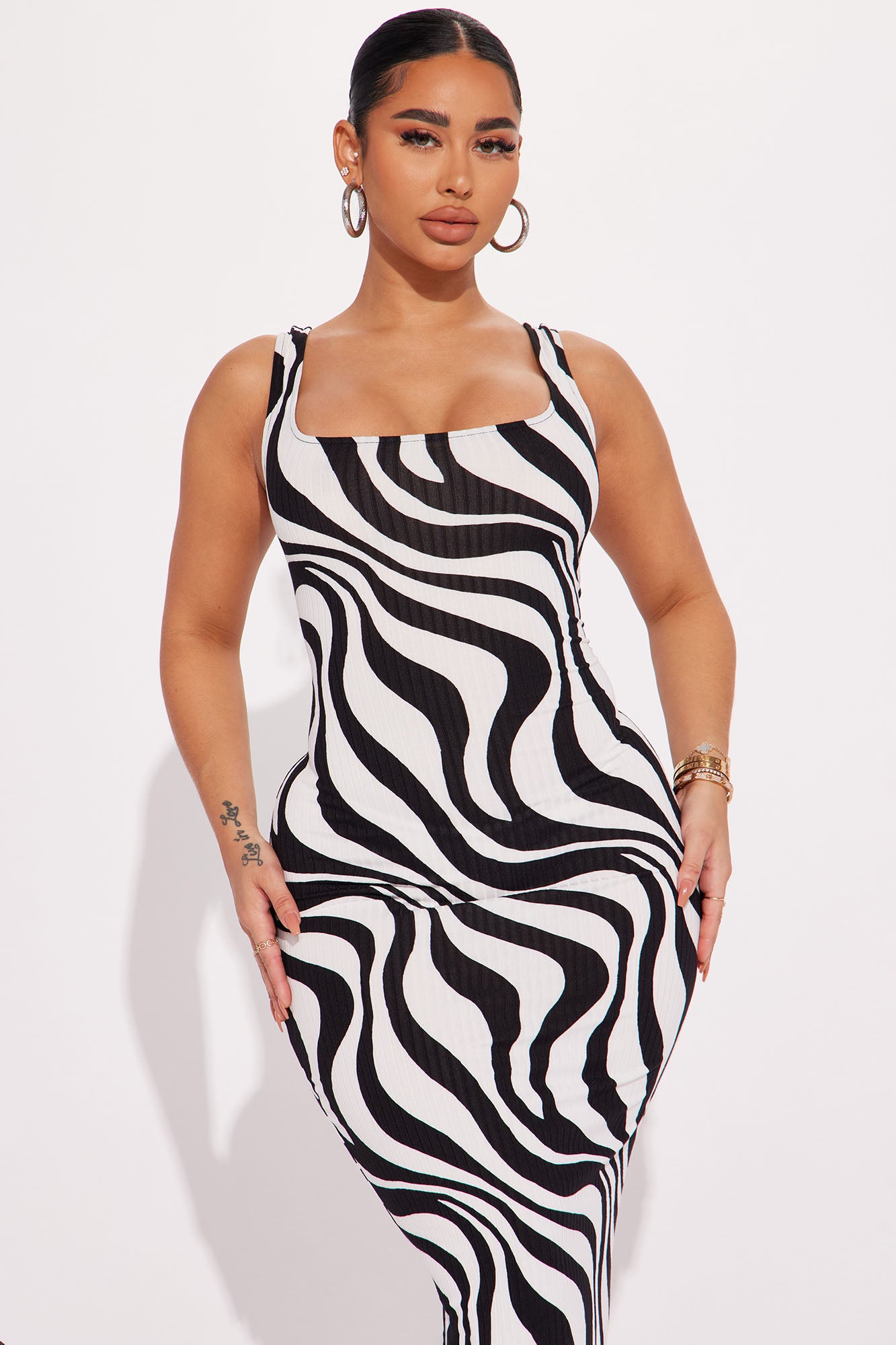 Maisie Maxi Dress - Black/White