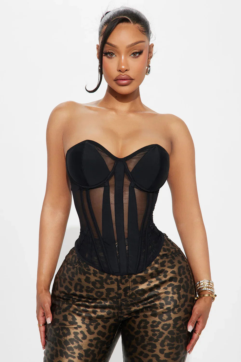 Zelia Sheer Sculpt Corset Top