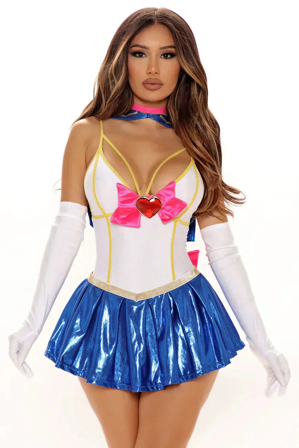 Lunar Enchantress 4-Piece Costume Set – White/Combo