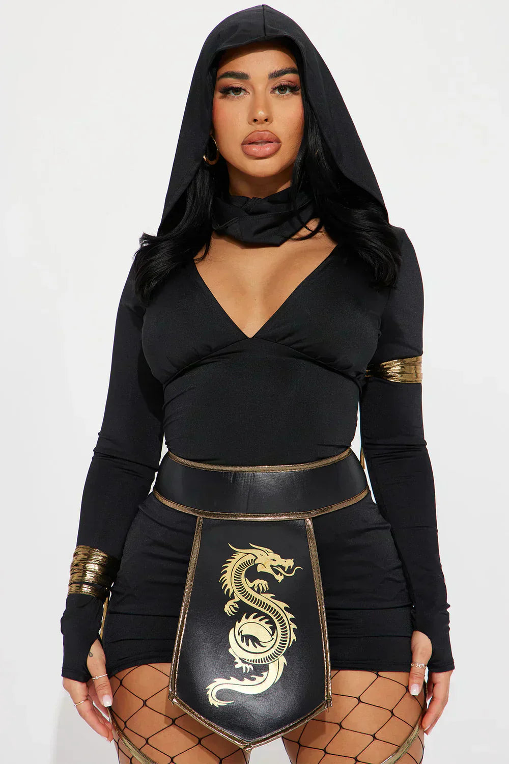 Shadow Slayer 3-Piece Ninja Costume Set – Black/Gold