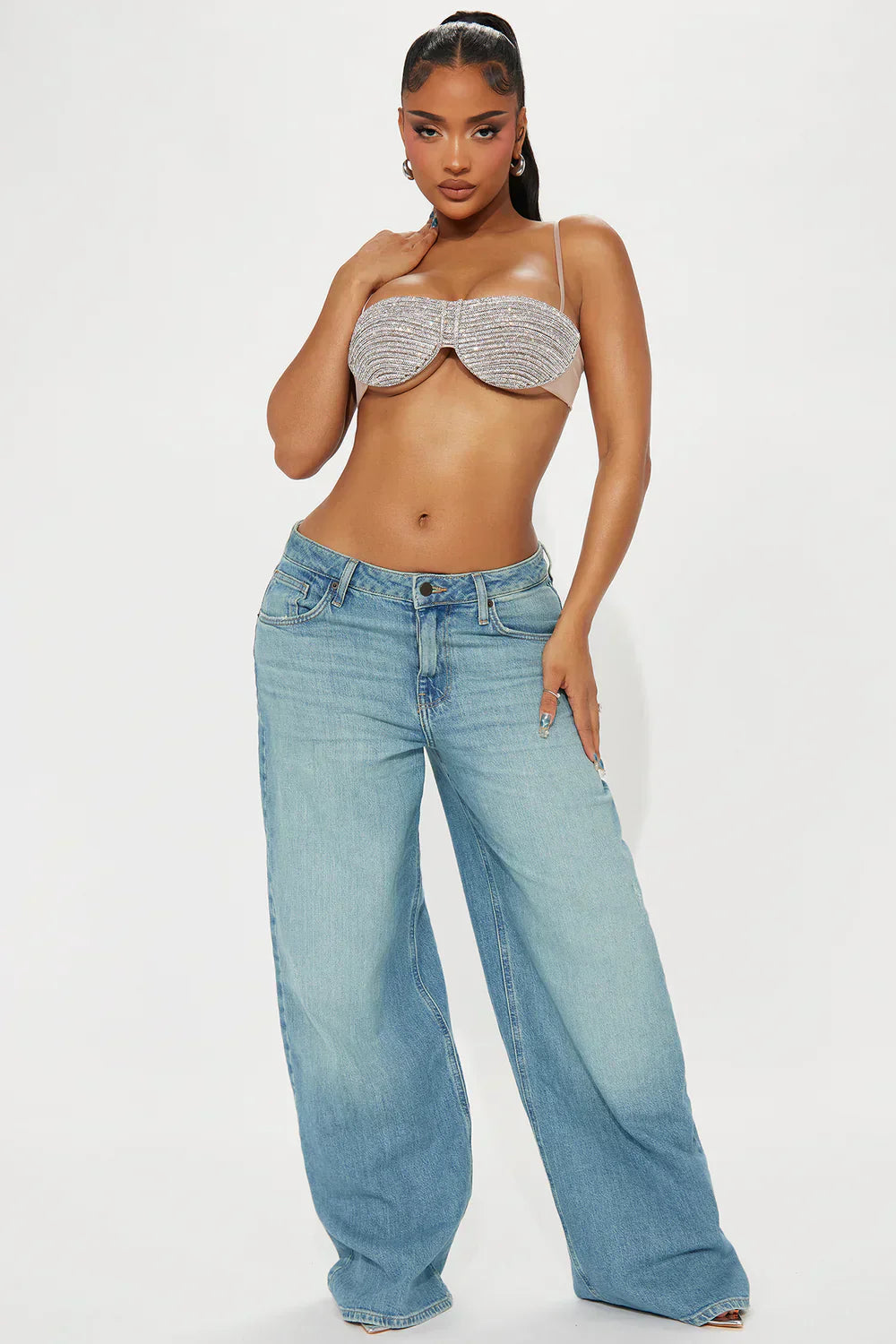 Starlit Seduction Rhinestone Bra – Silver