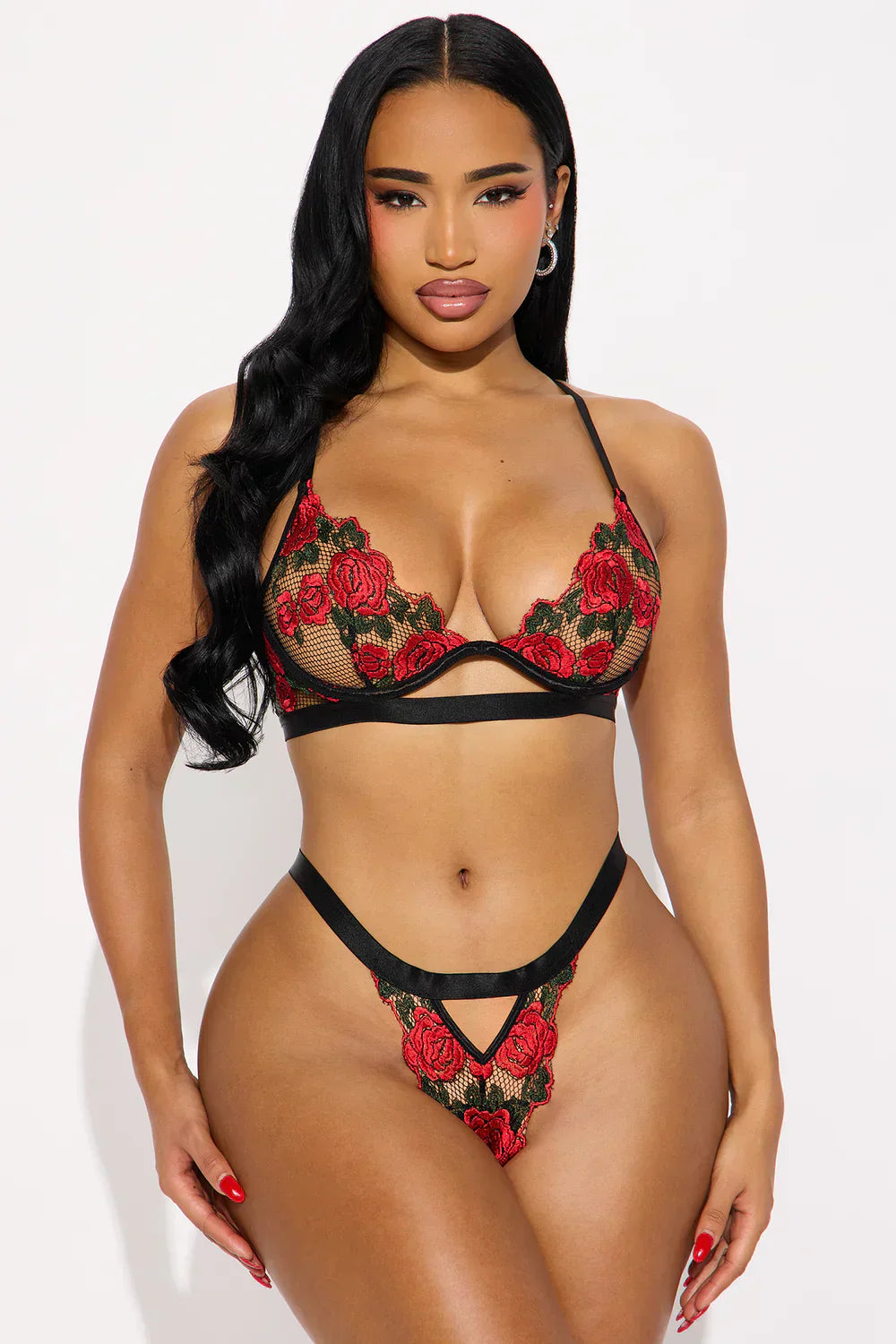 Bloom & Edge Mesh Lingerie Set