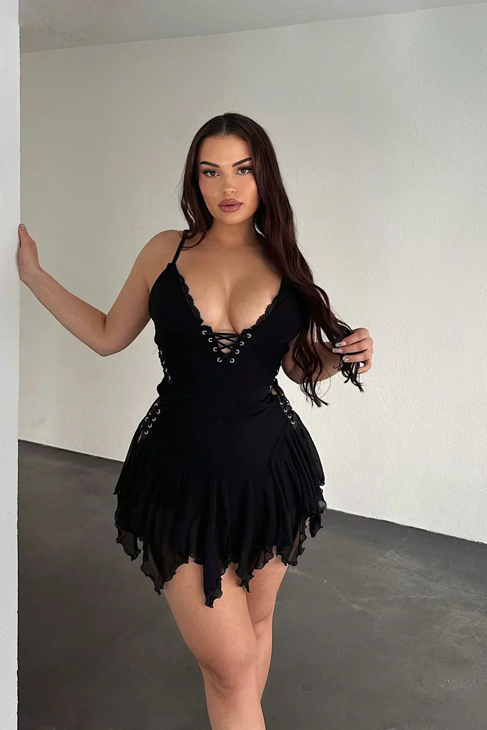 Sunset Tease Mesh Micro Mini Dress