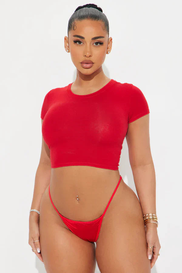 Spank Me Hard Charm Back G-String Thong Panty - Red