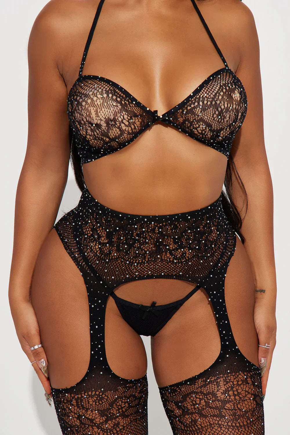 Got My Ex Begging Bodystocking 3-Piece Set