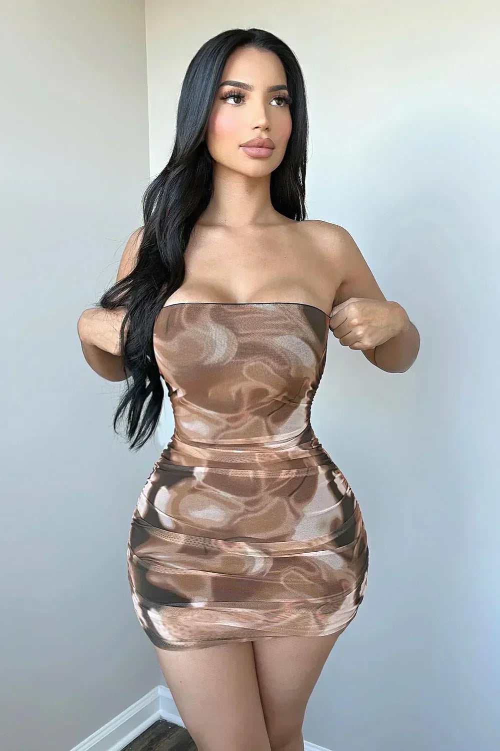 Kacy Allure Sheer Mesh Mini Dress