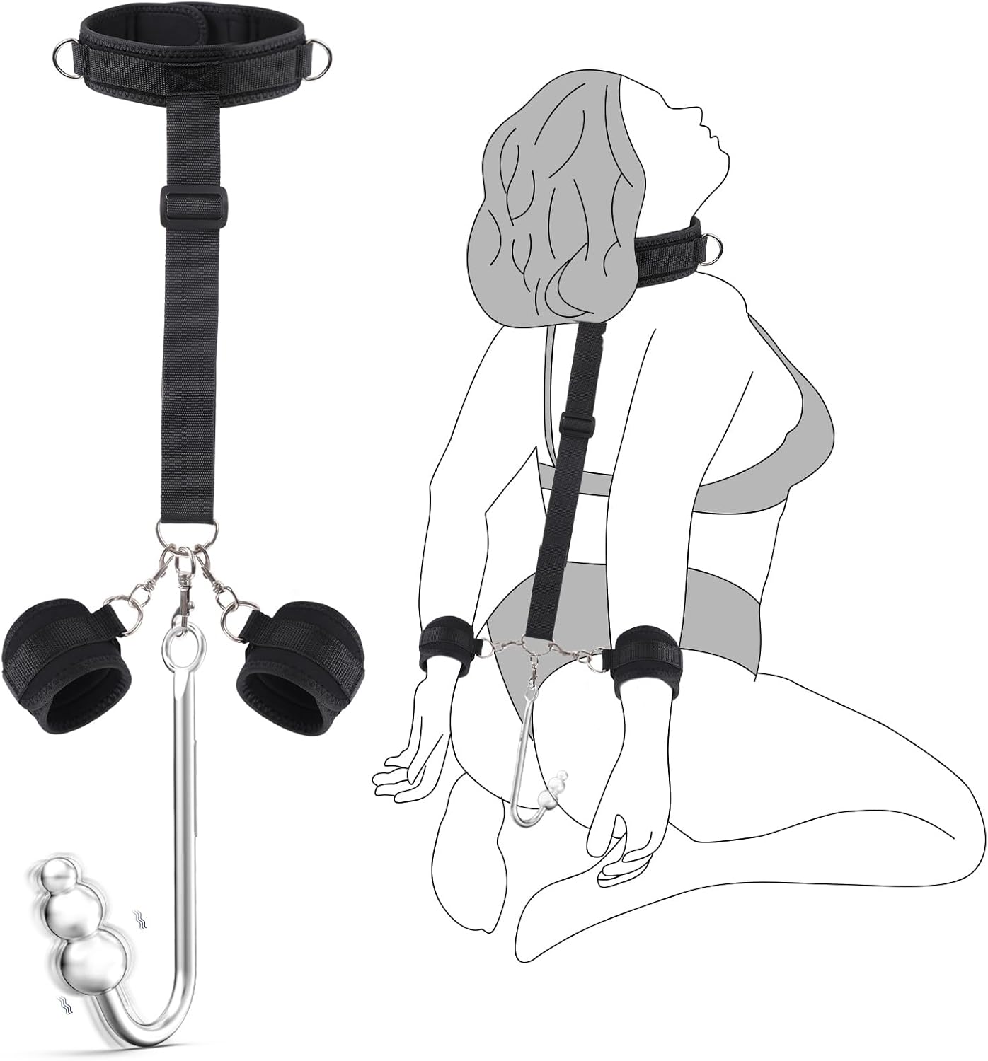 Ultimate Control Vibrating Anal Hook Restraint Set