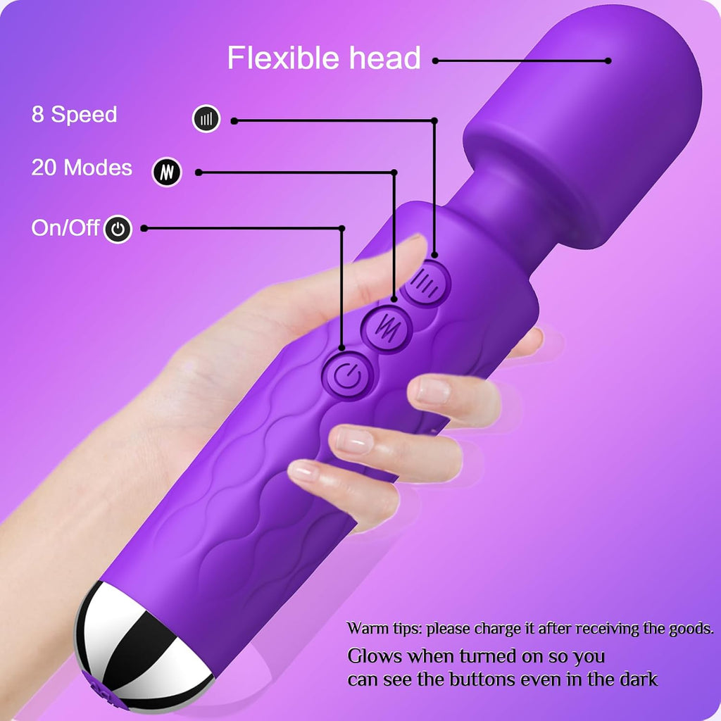 Power Wand – 8-Speed, 20-Pattern G-Spot & Clitoral Vibrator