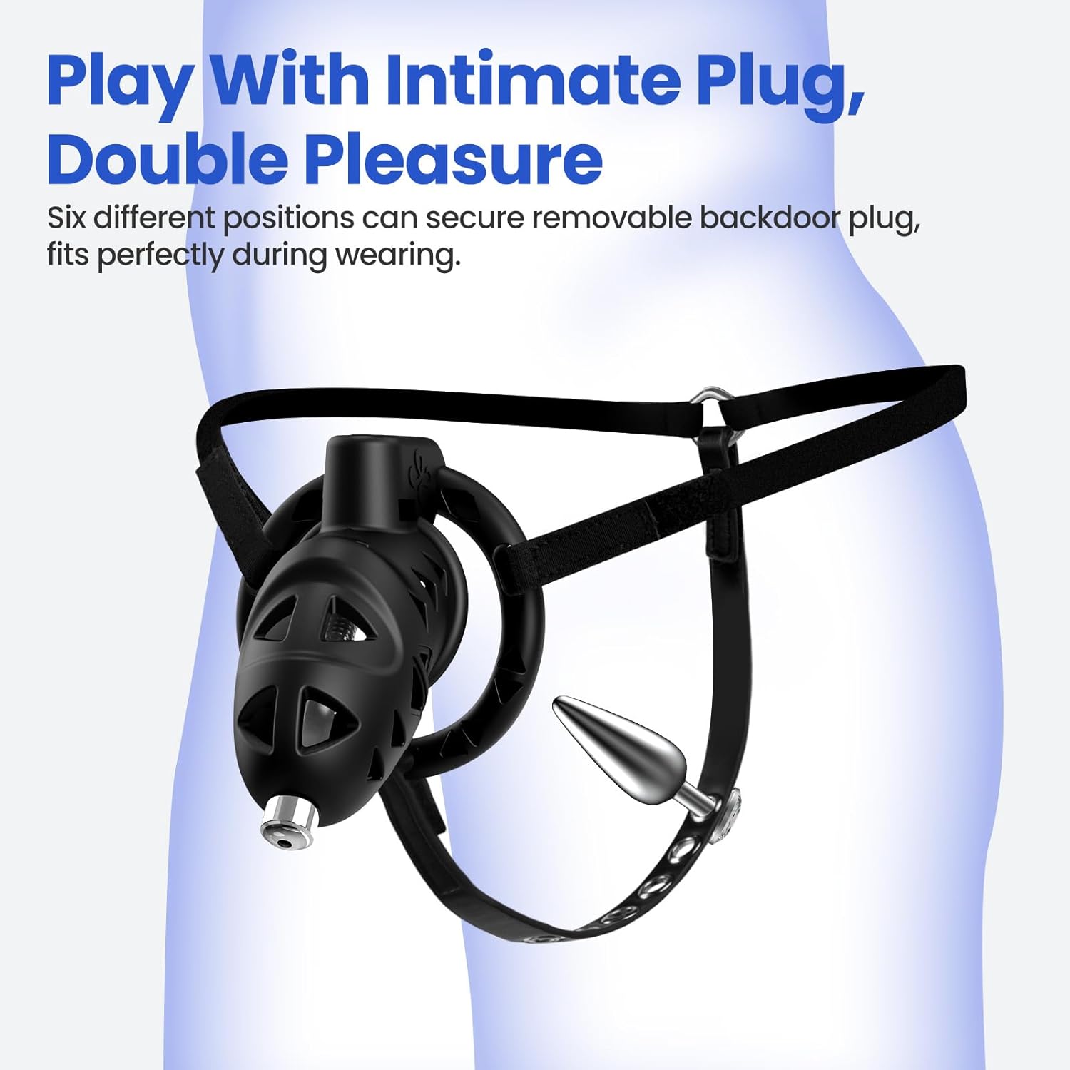 Adjustable Chastity Cage Anal Plugs & Strap-On Harness