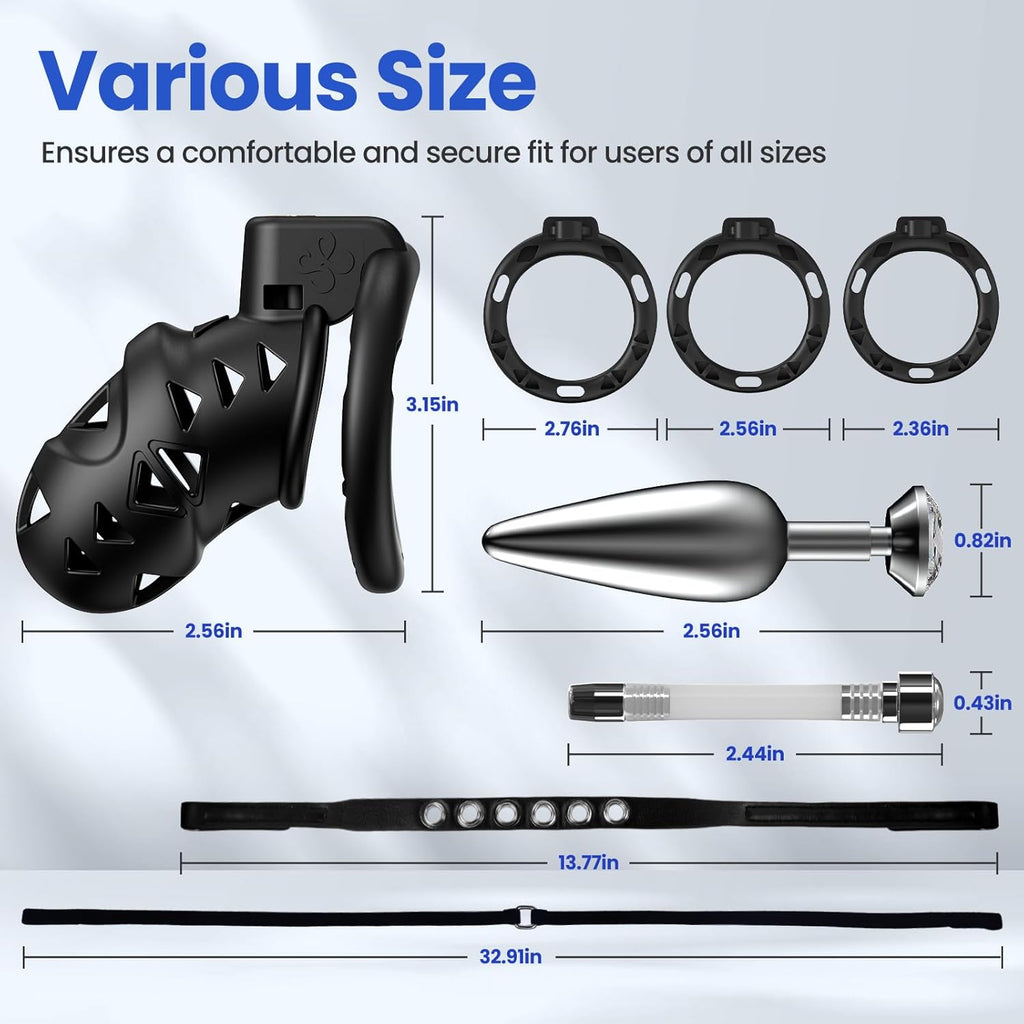Adjustable Chastity Cage Anal Plugs & Strap-On Harness