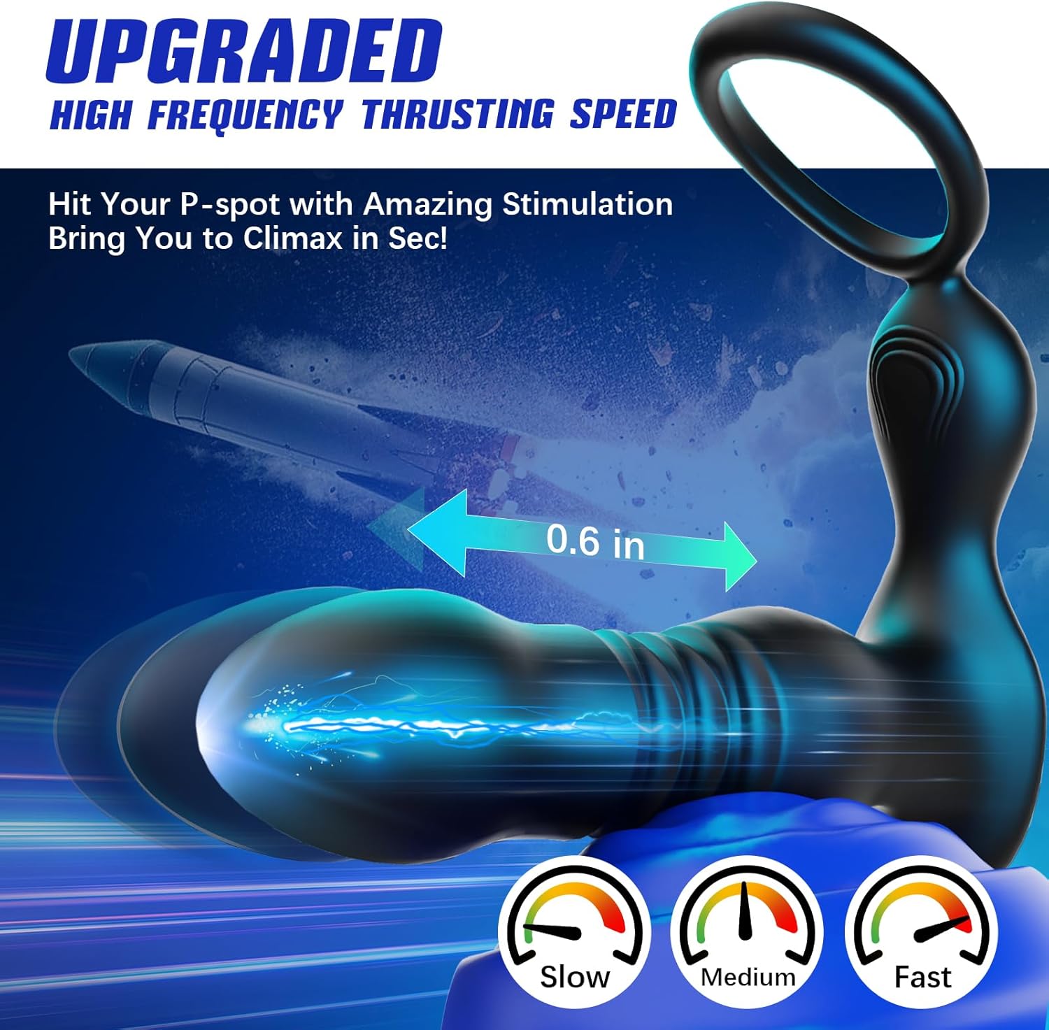 Prostate Massager – Thrusting & Vibrating P-Spot Pleasure with Cock Ring